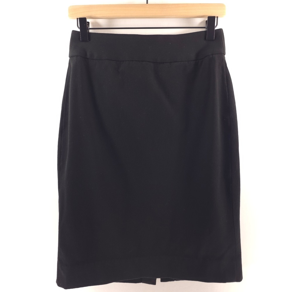 Banana Republic Womens Pencil Skirt Size 2 Black Professional Back‎ Slit Woven